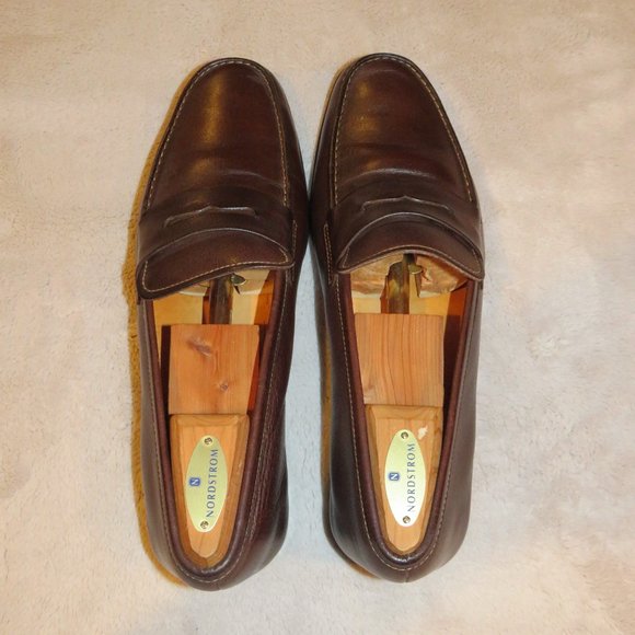 JM J.M. Weston Brown Leather Penny Loafers 625 9.5 E